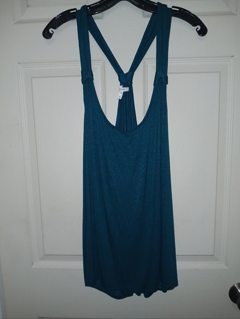 Maurices Teal Racerback Knot-Back Tank Top